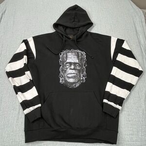Hot Leathers Men's Black and White Frankie Hooded Pullover Sweatshirt‎ Halloween